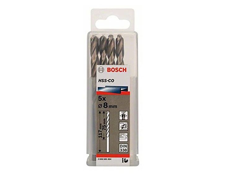 Mũi khoan Inox Bosch HSS-CO 8MM 2608585894 (HỘP 5 MŨI)